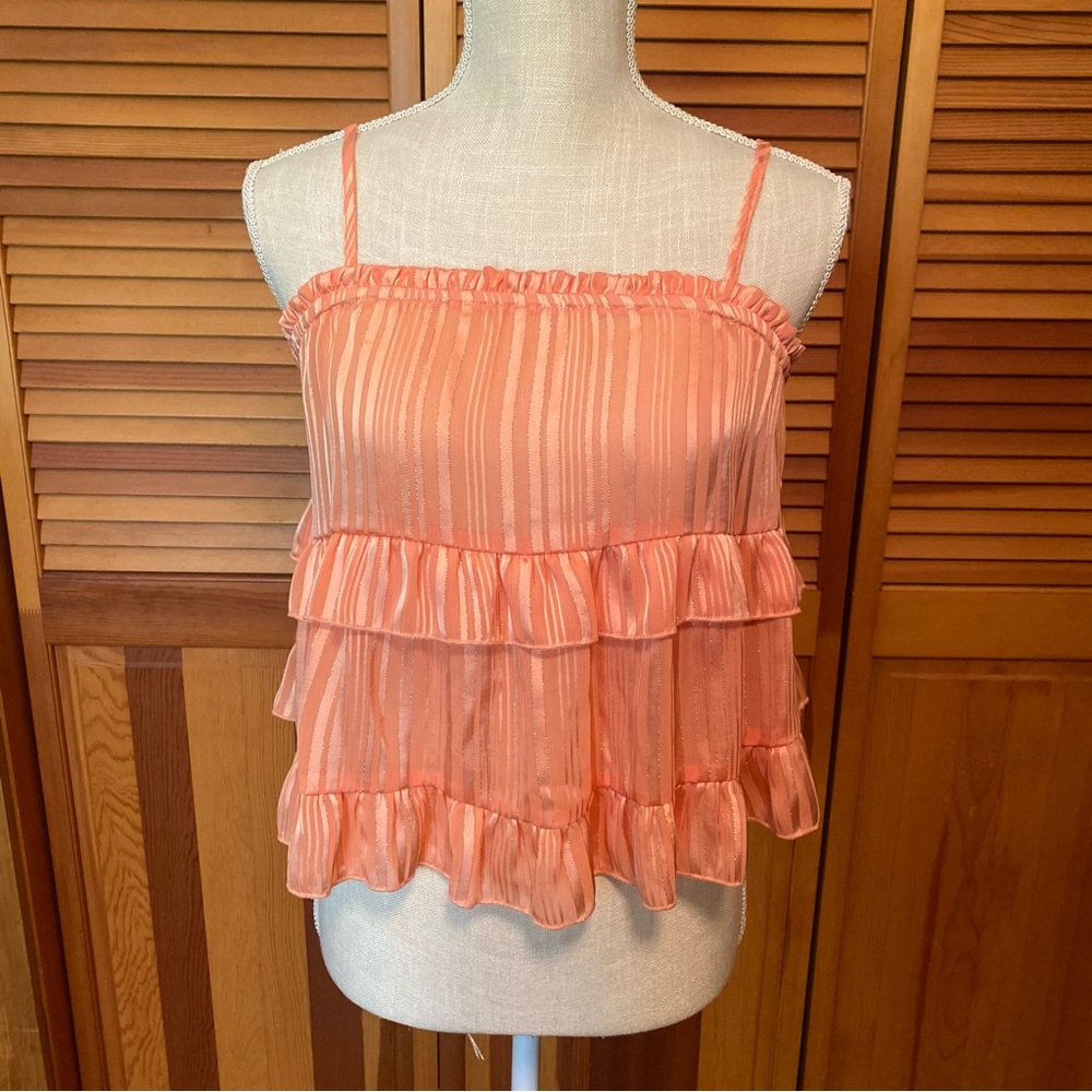 Peach Ruffle Strappy Top